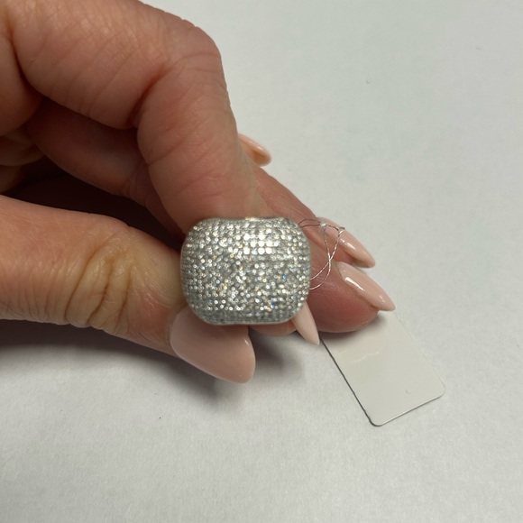 ‎‏Suzy Levian Yellow Sterling Silver White CZ Pave Ring NWT - Picture 5 of 5